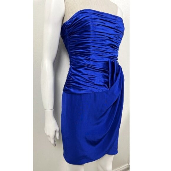 VICKY TIEL BLUE RUNWAY COUTURE DRESS XS - Picture 6 of 12